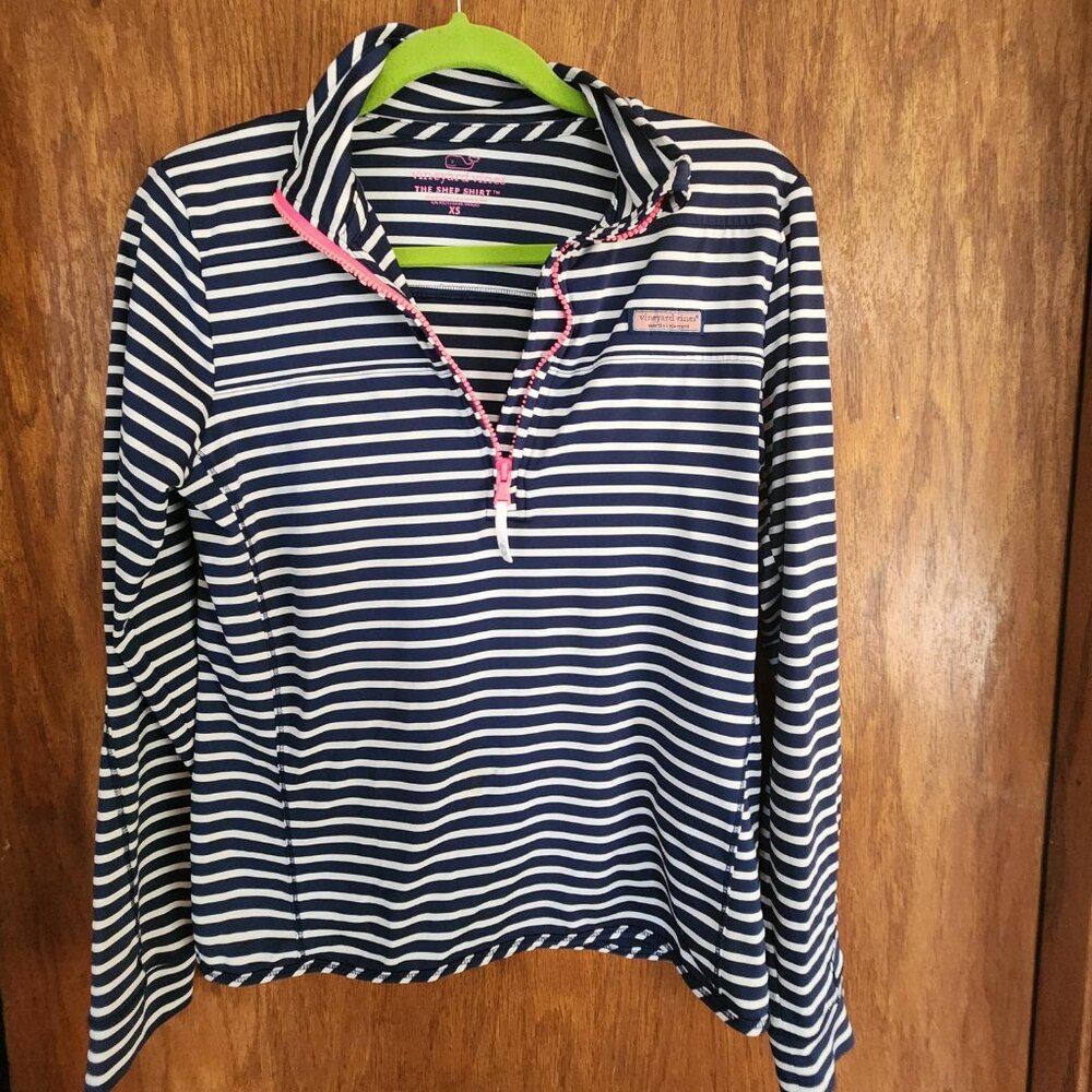 Vineyard Vines striped 3/4 zip